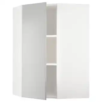 IKEA Metod Corner wall cabinet with shelves, white/havstorp light grey, 68x37x100 cm offer