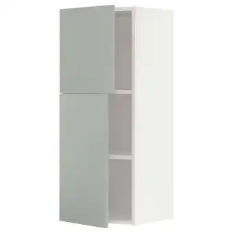 IKEA Metod Wall cabinet with shelves/2 doors, white/havstorp light grey, 40x37x100 cm offer