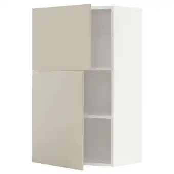 IKEA Metod Wall cabinet with shelves/2 doors, white/havstorp beige, 60x37x100 cm offer