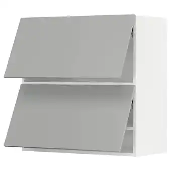 IKEA Metod Wall cabinet horizontal w 2 doors, white/havstorp light grey, 80x37x80 cm offer