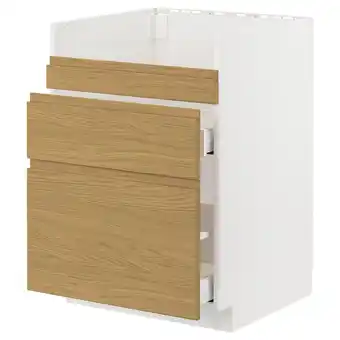 IKEA Metod / maximera Base cb f havsen snk/3 frnts/2 drws, white/voxtorp oak effect, 60x60x80 cm offer