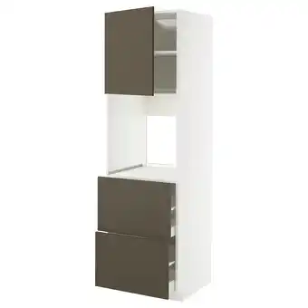 IKEA Metod / maximera Hi cab f ov w dr/2 frnts/2 hi drwrs, white/havstorp brown-beige, 60x60x200 cm offer
