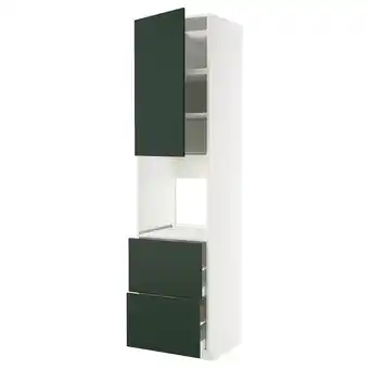 IKEA Metod / maximera High cabinet f oven+door/2 drawers, white/havstorp deep green, 60x60x240 cm offer