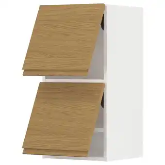 IKEA Metod Wall cabinet horizontal w 2 doors, white/voxtorp oak effect, 40x37x80 cm offer