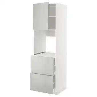 IKEA Metod / maximera Hi cab f ov w dr/2 frnts/2 hi drwrs, white/havstorp light grey, 60x60x200 cm offer
