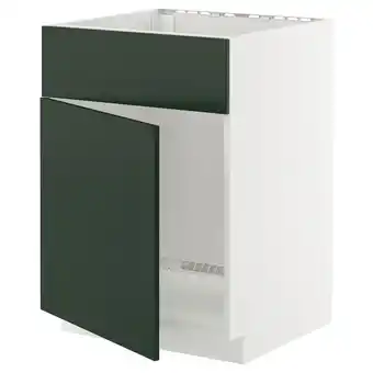 IKEA Metod Base cabinet f sink w door/front, white/havstorp deep green, 60x60x80 cm offer