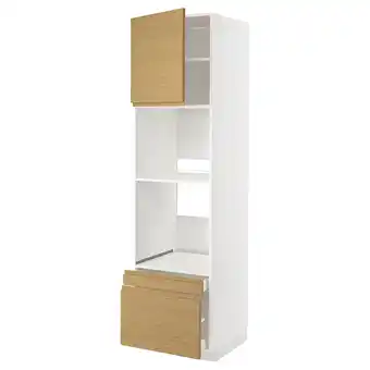 IKEA Metod / maximera Hi cab f ov/combi ov w dr/2 drwrs, white/voxtorp oak effect, 60x60x220 cm offer