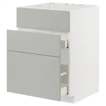 IKEA Metod / maximera Base cab f sink+3 fronts/2 drawers, white/havstorp light grey, 60x60x80 cm offer