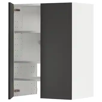 IKEA Metod Wall cb f extr hood w shlf/door, white/nickebo matt anthracite, 60x80 cm offer