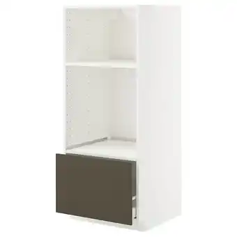 IKEA Metod / maximera High cab for oven/micro w drawer, white/havstorp brown-beige, 60x60x140 cm offer