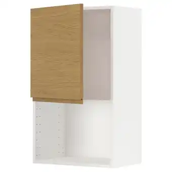 IKEA Metod Wall cabinet for microwave oven, white/voxtorp oak effect, 60x37x100 cm offer