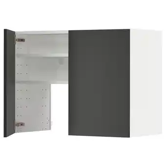 IKEA Metod Wall cb f extr hood w shlf/door, white/nickebo matt anthracite, 80x60 cm offer