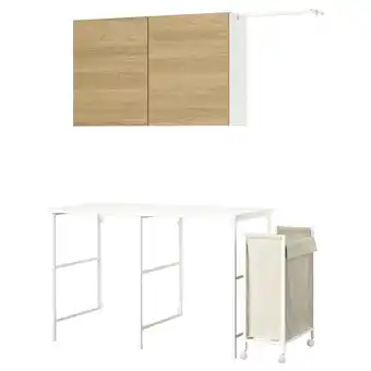 IKEA Enhet Storage combination, white/oak effect, 139x63.5 cm offer