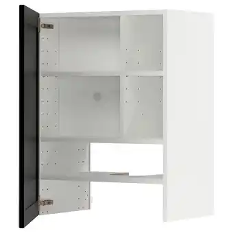 IKEA Metod Wall cb f extr hood w shlf/door, white/lerhyttan black stained, 60x80 cm offer
