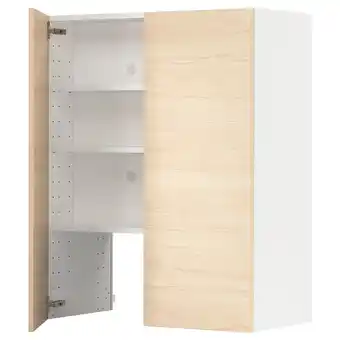 IKEA Metod Wall cb f extr hood w shlf/door, white/askersund light ash effect, 80x100 cm offer