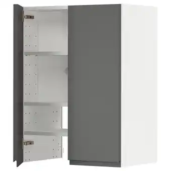 IKEA Metod Wall cb f extr hood w shlf/door, white/voxtorp dark grey, 60x80 cm offer