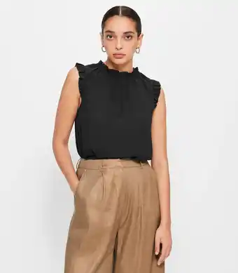Target Ruffle Neck Tank Top - Preview - Black offer