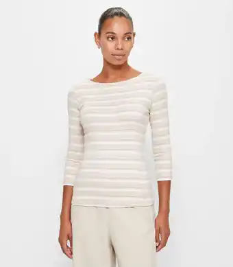 Target 3/4 Sleeve Boat Neck Top - Preview - Oat Stripe offer