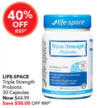 Amcal Pharmacies LIFE-SPACE Triple Strength Probiotic 30 Capsules offer