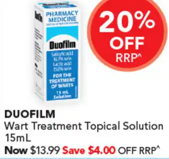 Amcal Pharmacies DUOFILM Wart Treatment Topical Solution 15mL offer