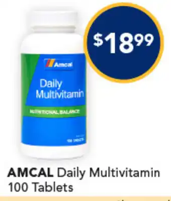 Amcal Pharmacies AMCAL Daily Multivitamin 100 Tablets offer