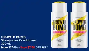 GROWTH BOMB Shampoo or Conditioner 300mL
