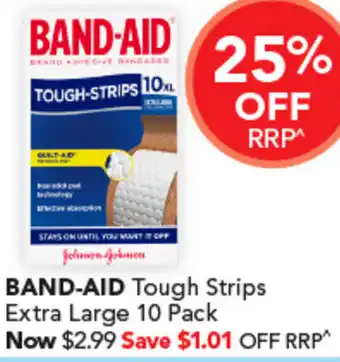 Amcal Pharmacies BAND-AID Tough Strips Extra Large 10 Pack offer
