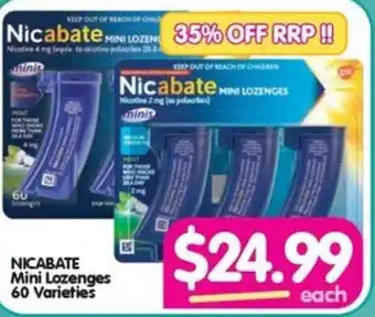 Your Discount Chemist NICABATE Mini Lozenges 60 Varieties offer