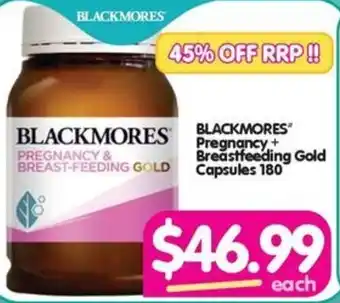 Your Discount Chemist BLACKMORES” Pregnancy+ Breastfeeding Gold Capsules 180 offer
