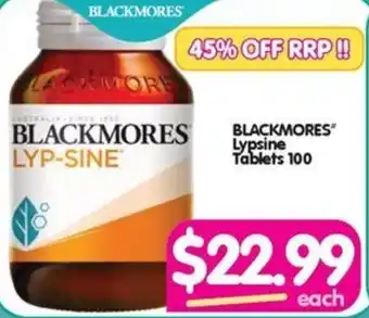 Your Discount Chemist BLACKMORES Lypsine Tablets 100 offer