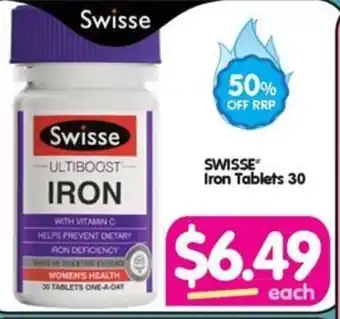 Your Discount Chemist SWISSE Iron Tablets 30 offer