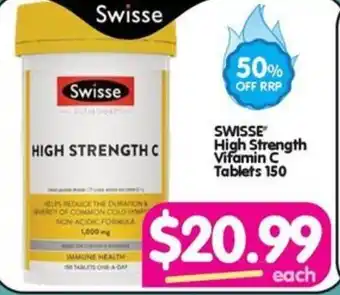 Your Discount Chemist SWISSE High Strength Vitamin C Tablets 150 offer