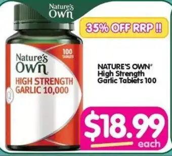 Your Discount Chemist NATURE'S OWN" High Strength Garlic Tablets 100 offer