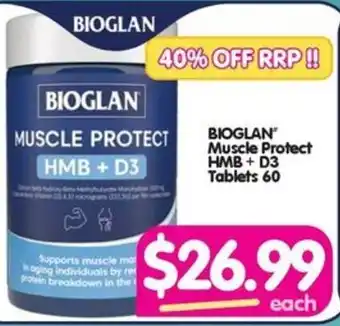 Your Discount Chemist BIOGLAN Muscle Protect HMB+D3 Tablets 60 offer