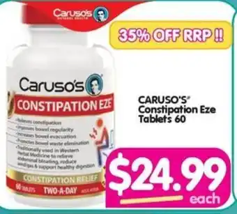 Your Discount Chemist CARUSO'S Constipation Eze Tablets 60 offer
