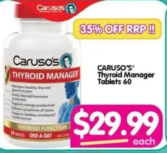 Your Discount Chemist CARUSO'S Thyroid Manager Tablets 60 offer