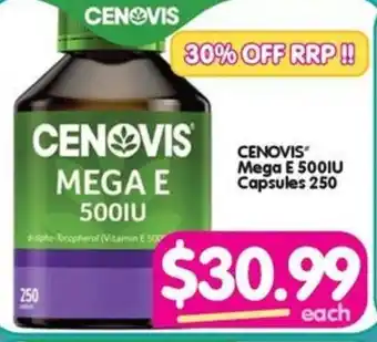 Your Discount Chemist CENOVIS Mega E 500IU Capsules 250 offer