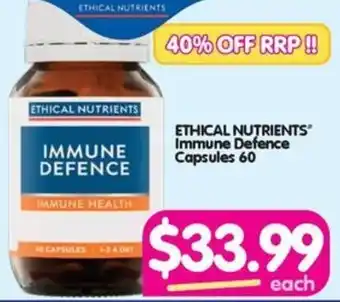 Your Discount Chemist ETHICAL NUTRIENTS Immune Defence Capsules 60 offer