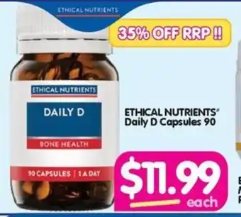 Your Discount Chemist ETHICAL NUTRIENTS Daily D Capsules 90 offer