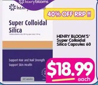 Your Discount Chemist HENRY BLOOM'S Super Colloidal Silica Capsules 60 offer