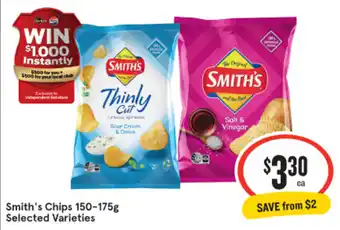 IGA Xpress Smith's Chips 150-175g Selected Varieties offer