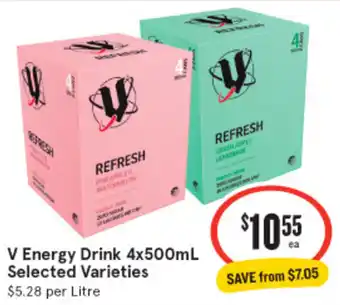 IGA Xpress V Energy Drink 4x500mL Selected Varieties offer