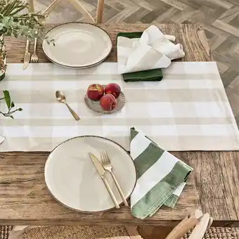 Pillow Talk Kova Stripe Check Natural Table Linen Range by Habitat offer