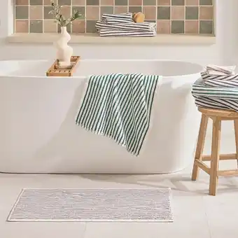Cecil Stripe Towelling Bath Mat by Habitat