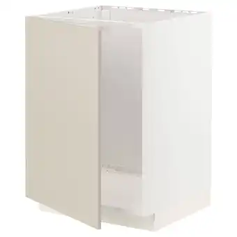 IKEA Metod Base cabinet for sink, white/havstorp beige, 60x60x80 cm offer