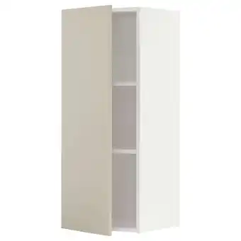 IKEA Metod Wall cabinet with shelves, white/havstorp beige, 40x37x100 cm offer