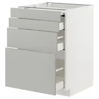 IKEA Metod / maximera Bc w pull-out work surface/3drw, white/havstorp light grey, 60x60x80 cm offer