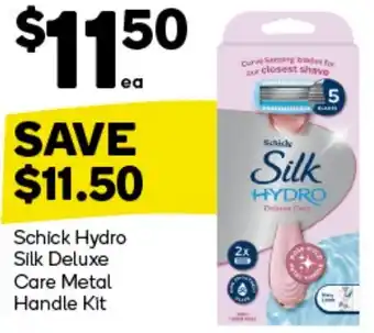 Woolworths Schick Hydro Silk Deluxe Care Metal Handle Kit offer