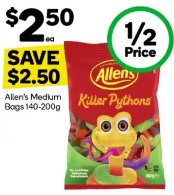 Woolworths Allen's Medium Bags 140-200g offer