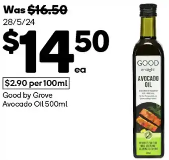 Woolworths Good by Grove Avocado Oil 500ml offer